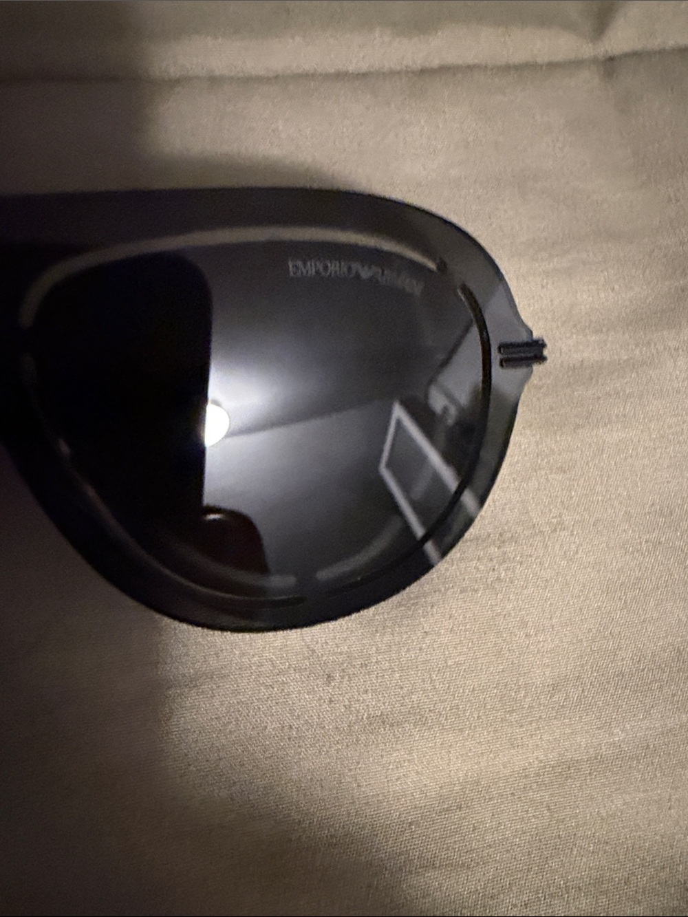 Emporio Armani Black Shield Sunglasses with Dark Lenses - Picture 2 of 6